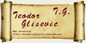 Teodor Glišević vizit kartica